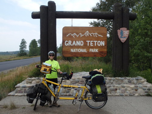 GDMBR: Terry Struck, located at the Grand Teton NP southwest entrance sign.